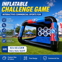 Jeu interactif De Tir De Football Gonflable, Gonflable Combi Arène de Sport avec Système IPS, Jeu De Tir Gonflable pour Adultes