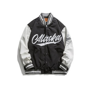 Blouson Bomber Homme Décontracté Réversible Brodé Style Universitaire Écologique Coupe-Vent Respirant Col Montant Doublure Coton OEM - Product Image 3