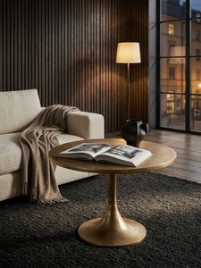 Mesa de centro moderna Fresh Choice con forma orgánica y patas cónicas para muebles de sala de estar - Product Image 4