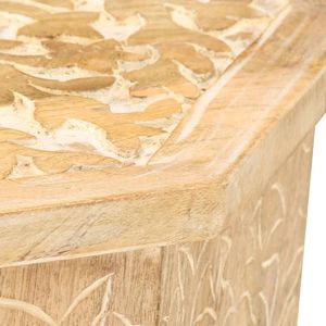 Tavolino Laterale in Legno di Mango Massiccio Sbiancato, Tavoli Console Medi - Product Image 6