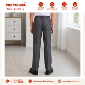 Pantalones de Uniforme Escolar Grises de Alta Demanda para Niños, Corte Recto Clásico, Suministro al por Mayor - Product Image 3