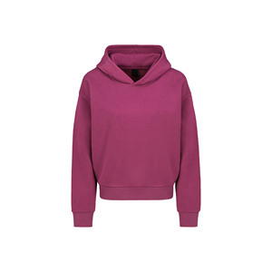 Sweat-shirt à capuche oversize pour femme, couleur unie, polyester/coton, séchage rapide, respirant, vêtement d'hiver, longueur normale, fermeture intégrale sur le devant - Product Image 3