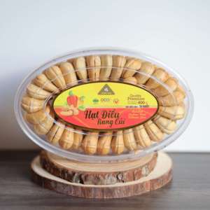 High Quality Dong Phu Brand Vietnam Roasted Cashew <b>Nuts</b> W180 ISO Certified Unique Buttery Salty Flavor - 400g Oval Gift Box - Product Image 1