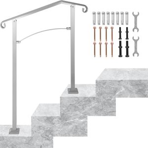 Corrimano in Lega di Alluminio a 2-3 Gradini per Esterni, Ringhiera Flessibile ad Arco Transizionale per Portico e Scale, Dispositivi di Assistenza - Product Image 4