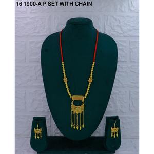 Exquisitos y Lujosos Conjuntos de Joyería de Moda para Bodas en el Medio Oriente, Estilo Dubái, de Aleación de Cobre con Baño de Oro, Collar y Pendientes para Mujer - Product Image 1