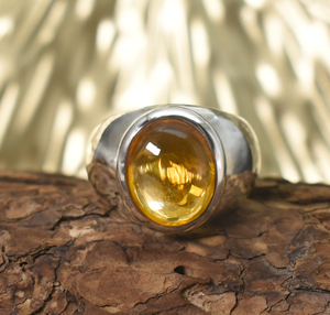 Citrine Oval Cabochon <b>Ring</b> Citrine Bezel <b>Mens</b> <b>Ring</b> November <b>Stone</b> Classic Anniversary <b>Ring</b> Vintage Citrine Wedding Ceremony - Product Image 1