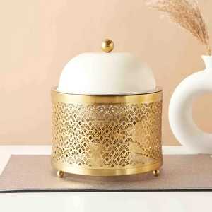 Premium Mauve Hanging Food <b>Server</b> with Gold Calligraphy Trim and Elevated Fuel Base Luxury Stainless Steel <b>Buffet</b> Serving Pot - Product Image 5