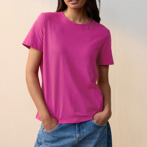 Camiseta de Mujer de Alta Calidad, Color Rosa, Manga Corta, Cuello Redondo, Estilo Urbano, Corte Regular, Diseño Personalizado, Secado Rápido para Verano - Product Image 3