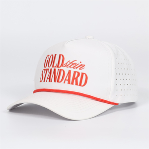 Hats With Custom Logo 5 Panel Baseball Caps Adjustable Nylon Laser Cut Fabric Perforated Hats - Product Image 1