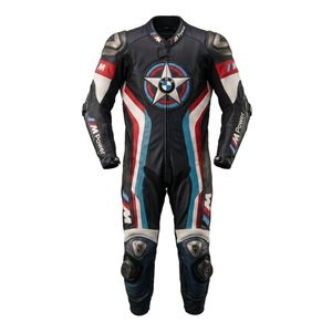 Combinaison de moto sur mesure en cuir Bm Customized Motorcycle Gears, 1 pièce, pour piste/conduite, en cuir de vachette/crocodile, MotoCP. - Product Image 1