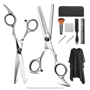 Kit de Barbería con Tijeras y Navajas Negras, Kit de Salón de Belleza, Tijeras de Peluquería para Adelgazar el Cabello para Adultos, Precio al por Mayor - Product Image 4