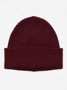 Bonnet unisexe ajustable en tricot côtelé bleu marine 100 % acrylique avec revers plié, couleur unie, bonnet d'hiver décontracté - Product Image 5