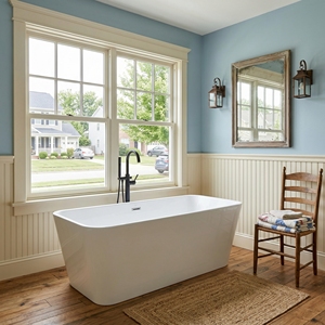 Baignoire autoportante moderne en acrylique Salvere FW-7701-69, légère, facile à installer, durable, garantie 2 ans - Product Image 4