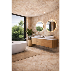 Flora Pink Limestone Modern Flexible Stone Veneer <b>Sheet</b> Smooth Polished Surface for Hotel Use TSF India - Product Image 5