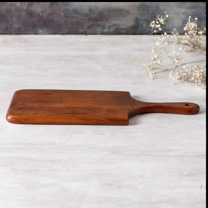 Planche à découper en bois d'acacia rectangulaire avec poignée, emballage en une seule pièce - Product Image 5