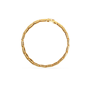 Bracelet élégant pour femme en or jaune 18 carats bicolore avec accent de diamants de laboratoire et design à maillons géométriques - Product Image 3