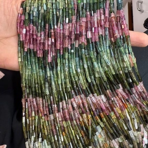 ลูกปัดทัวร์มาลีนทรงหลอดเจียระไนคุณภาพ AAA ขนาด 4-7 มม. ยาว 39 ซม. พลอยธรรมชาติสำหรับทำเครื่องประดับ ราคาขายส่ง - Product Image 1