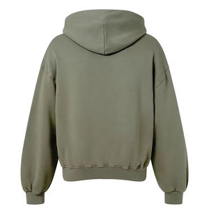 Sweat à capuche zippé personnalisé brodé, prix usine, en molleton bouclette, coupe oversize, style streetwear, marque privée, fabrication usine - Product Image 2