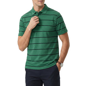 เสื้อโปโลชายลายทาง ราคาขายส่ง ปรับแต่งลาย พิมพ์ ขนาด สี ได้ตามต้องการ เสื้อโปโลแขนสั้นลายทางแนวนอนสำหรับผู้ชาย - Product Image 4