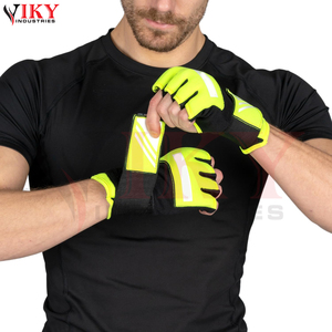 Nuevas vendas internas para manos en amarillo neón y negro, con absorción de impactos y correa de soporte para la muñeca, para entrenamiento, con cierre de velcro. - Product Image 4