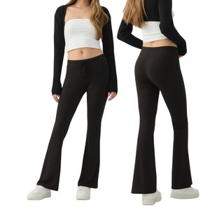 Leggings de yoga évasés taille haute personnalisés pour femmes, coupe ample et élastique, pour la course et l'entraînement, pantalons de sport d'extérieur - Product Image 5