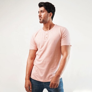 Custom Brand Logo Outdoor Men's Slim Fit <b>Henley</b> Tee Work Heavyweight <b>Short</b>-<b>Sleeve</b> Pocket <b>Henley</b> T-Shirt 100% Cotton Solid Jersey - Product Image 4