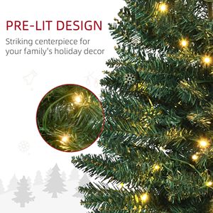 Albero di Natale Artificiale Noble Fir Sottile Pre-Illuminato da 1,5 m con 110 Luci LED Bianco Caldo e 294 Punte Realistiche - Product Image 5