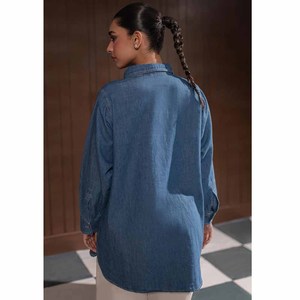 Denim Factory Custom Women's <b>Y2K</b> Streetwear Crop Top Short Sleeve Denim Jacket <b>Shirt</b> Luxury Spring Summer - Product Image 3