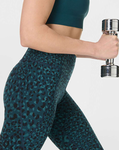 Leggings de sport pour femmes de qualité supérieure, sur mesure, taille haute, imprimé léopard, longueur intégrale, extensibles, tricotés, pour toutes les saisons - Product Image 3