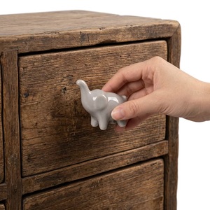 Ceramic Elephant Shape Drawer <b>Knob</b> Handle <b>for</b> Cabinet Wardrobe <b>Dresser</b> Contemporary Design Easy Installation - Product Image 3