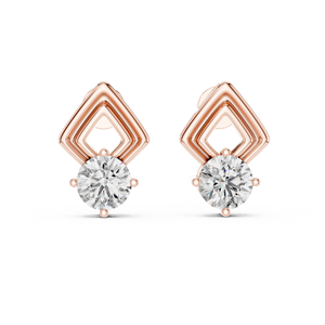 White Gold Round Lab Grown Diamond <b>Stud</b> <b>Earrings</b> D Color IGI Certified Vintage Women's Wedding Jewelry Rhodium Plated - Product Image 1