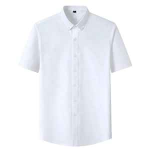 Chemise Oxford en coton à manches courtes, coupe ajustée, style moderne, impression numérique, pour hommes, vente en gros, service OEM, logo personnalisé - Product Image 2