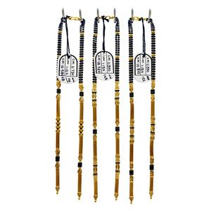 Exquisite 22K Yellow Gold Handcrafted Mangalsutra <b>Necklace</b> Featuring Traditional Black Beads and Ornate Gold Accents - Product Image 1