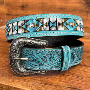 Cinturón de cuentas de cuero hecho a mano con hebilla de aleación personalizada de fabricante OEM cinturón de cuero genuino estilo occidental hecho a mano para hombres y mujeres - Product Image 4