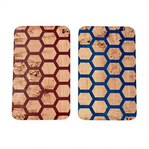 Planche à découper rectangulaire en bois d'acacia naturel, durable et écologique, compatible lave-vaisselle, pour charcuterie et légumes - Product Image 1