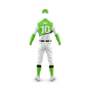 Kit sportif éco-responsable et durable, uniforme de baseball, traitement antibactérien, performance, col en V, manches courtes, taille plus, pour homme adulte - Product Image 2