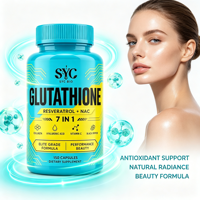 Capsules OEM de Glutathion, Resvératrol et NAC pour l'éclaircissement de la peau et la détoxification du foie chez l'adulte, marque privée, vente en gros en vrac