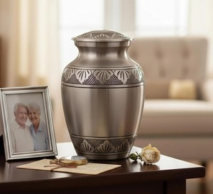 Urne décorative en métal avec couvercle, ornement traditionnel pour la maison, ornement de table - Product Image 5