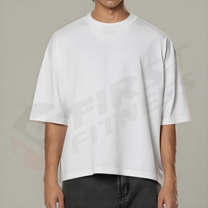 Camiseta de Hombre Personalizada con Logotipo, Corte Regular, Algodón Grueso de 270 g/m², Teñida, Antiencogimiento, Manga Corta, Cuello en V, Hombros Caídos, Estilo Urbano - Product Image 2