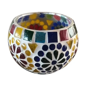 Elegant Design Mosaic Glass Candle Holder for Balcony Decoration Luxury Design <b>T</b> <b>Light</b> Candle Holder Votive for Christmas - Product Image 1