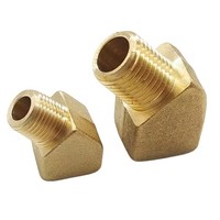 Raccord coudé évasé 90° (AOL163) en laiton forgé haute pression, filetage SAE, tête hexagonale, surface lisse, pour tuyaux de 3 pouces