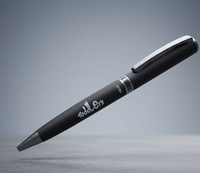 Stylo exécutif en métal de qualité supérieure pour le bureau et les affaires, élégant stylo à bille noir et or pour cadeaux promotionnels, cadeau d'entreprise, écriture