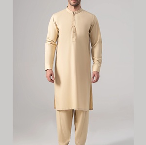 2 Piece Men's Salwar Kameez Breathable Cotton All Seasons Customizable Ethnic <b>Pakistani</b> Muslim Suit <b>Dress</b> OEM Services Wholesale - Product Image 4