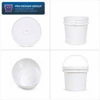 Seau en plastique de 4 L avec couvercle hermétique ; Seau robuste pour mastic mural et revêtements