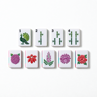 Set Mahjong 160 Ubin Bambu dan Beige dengan Detail Terukir dan Bagian Belakang Berpola untuk Koleksi Mahjong Bermerek