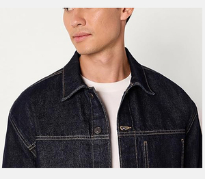 <b>Men's</b> Classic Dark Blue <b>Denim</b> <b>Jacket</b> Turn-down Collar Button Front Solid Color Washed Cotton Regular Fit Autumn Workwear Style - Product Image 5