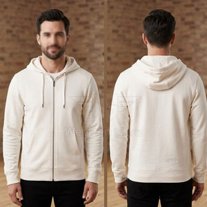 Sweat à capuche moderne pour homme, fermeture éclair intégrale, coupe confortable pour le streetwear et les activités de plein air, en coton mélangé. - Product Image 2