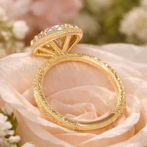 2 CT Oval Cut Moissanite Engagement <b>Ring</b> for Women 14K Gold Plated Engagement Wedding <b>Ring</b> <b>solitaire</b> moissanite Anniversary <b>Ring</b> - Product Image 3