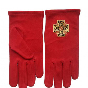 Guantes de Cuero Blanco con Bordado Masónico de los Caballeros Templarios de Malta para Uso Diario en el Hogar y Otros Usos - Product Image 4