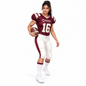 Ventes en gros de maillots de football américain à manches courtes en polyester respirant, design personnalisé, couleur personnalisée, pour adultes - Product Image 3